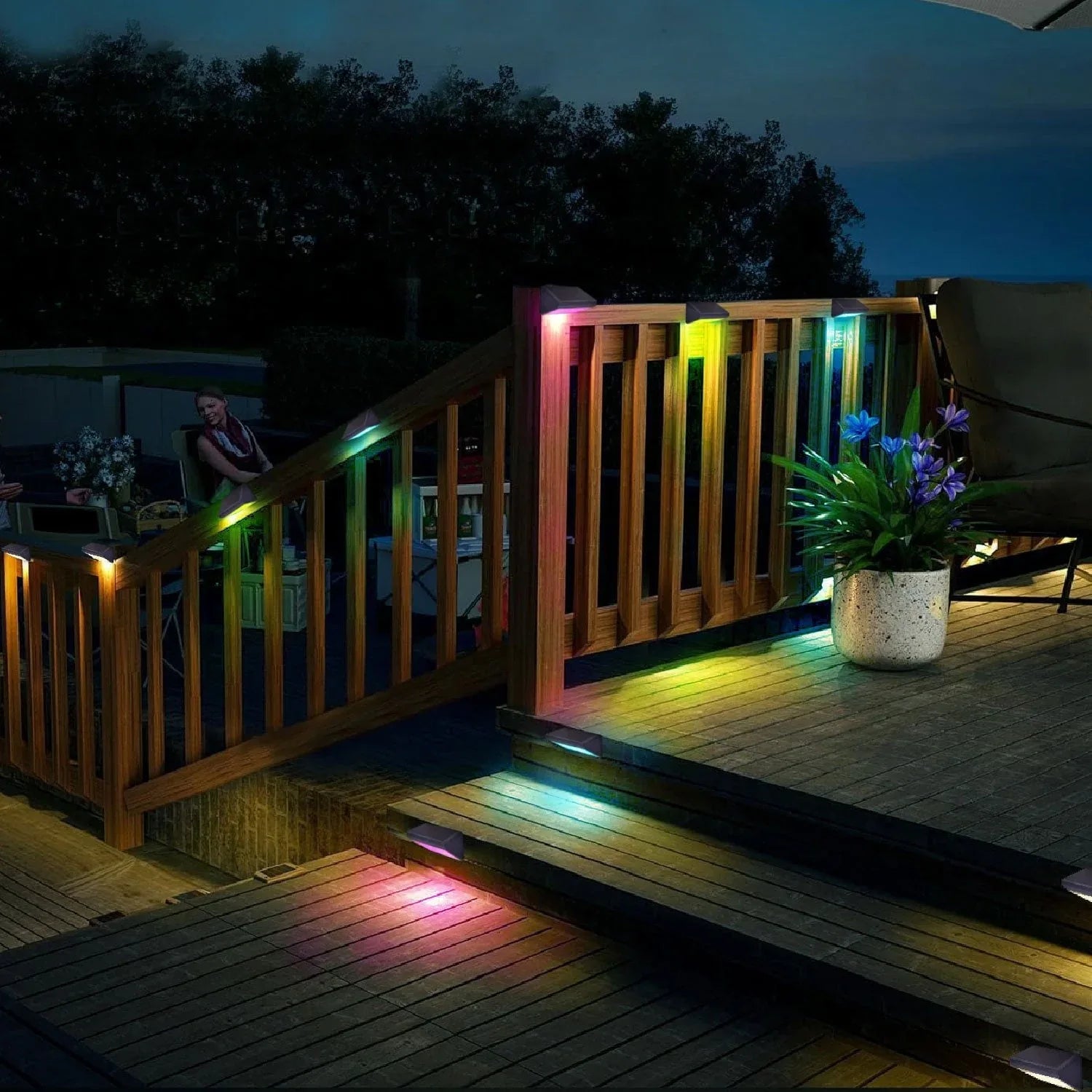 Deck Impressions Solar Deck/Wall light, RGBW, 6-Pack