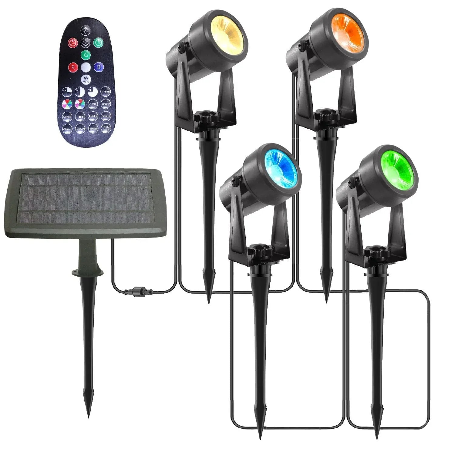 Deck Impressions Solar Spotlight with Detached Solar Panel, 4-Pack