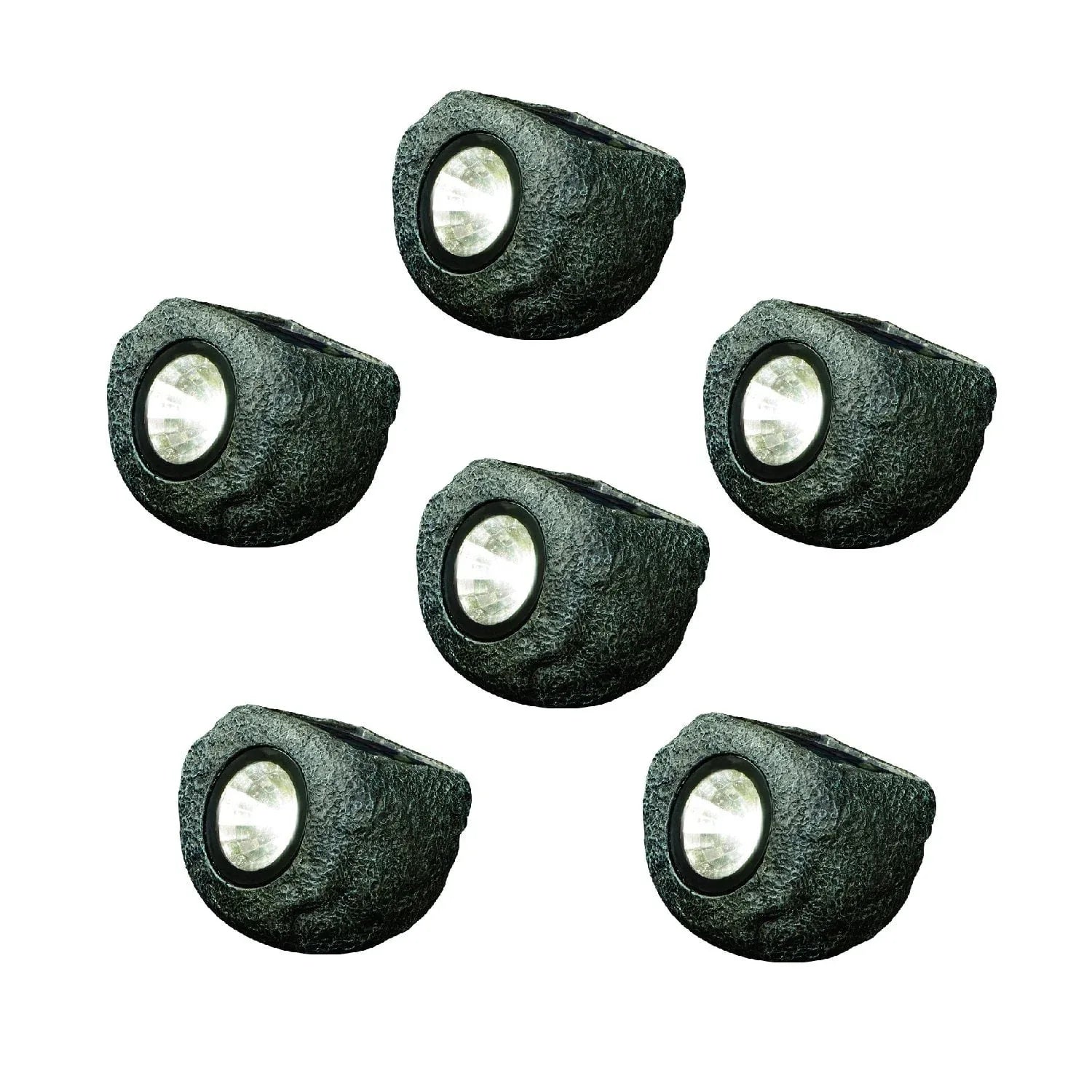 Deck Impressions Solar 15 Lumen Mini Rock Lights, 6-Pack