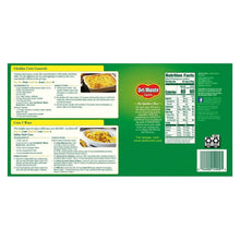Del Monte whole kernel corn can back panel with nutrition and ingredient info