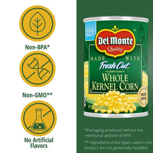Del Monte whole kernel corn can with green label and sea salt