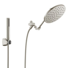 Chrome adjustable shower head with hand shower and flexible hose