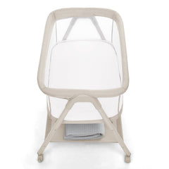 Delta Children Haven AirFlow Bassinet with Breathable Mesh and Wheels, Tan