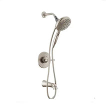 Single-handle tub and shower faucet with handheld shower and hose