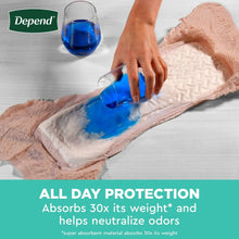 Incontinence underwear fabric shown with blue liquid absorption demo