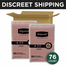 Depend incontinence underwear bulk pack in clear bags, 76 count