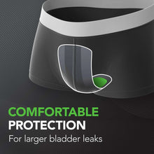 Men’s incontinence guard pad with comfortable protection view for larger bladder leaks