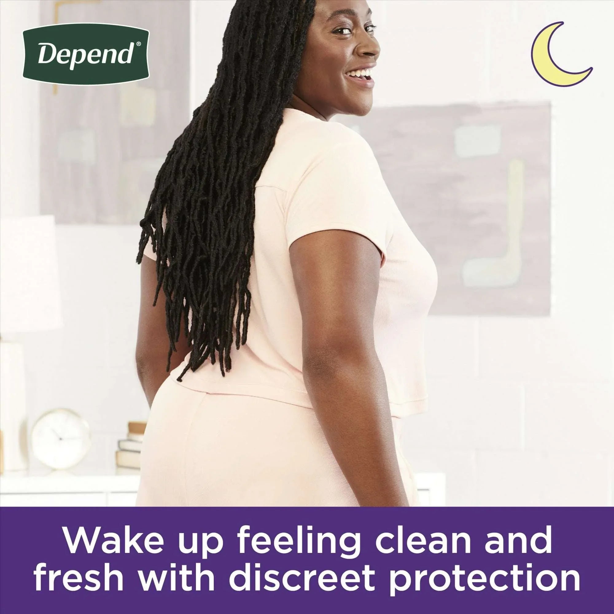 Depend Night Defense Incontinence Underwear for Women, Adult Diapers, M, 24 Count