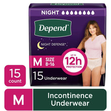 Incontinence underwear box, size M, night defense 15-count