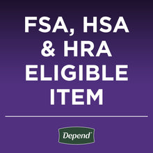 FSA, HSA, and HRA eligible item label graphic for incontinence underwear