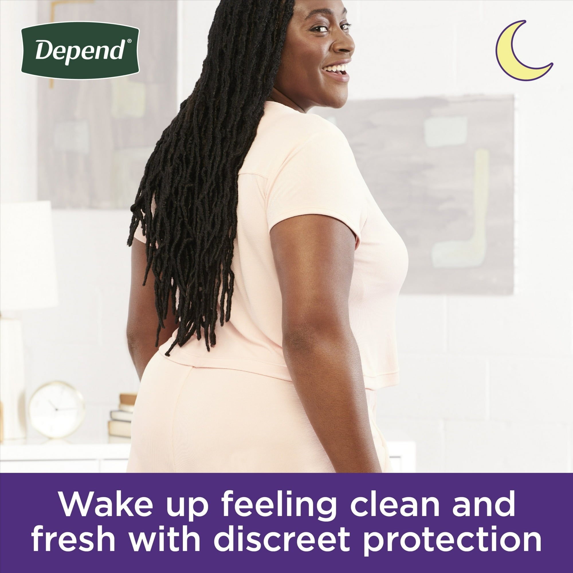 Depend Night Defense Incontinence Underwear for Women, Adult Diapers, L, 14 Count