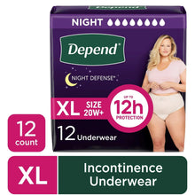Incontinence underwear box, Night Defense XL, 12-count protection for up to 12 hours