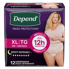 Incontinence underwear box, XL Night Defense with Dryshield and odorblock, 12 count