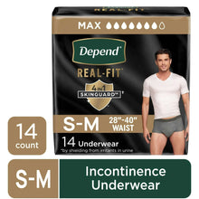 Depend Real-Fit men’s incontinence underwear, grey, S-M size, 14 count pack