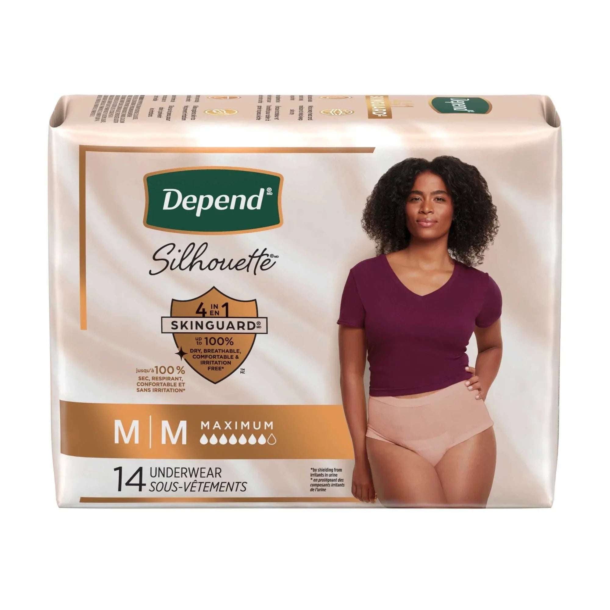 Depend Silhouette Women’s Incontinence & Postpartum Bladder Leak Underwear, M,