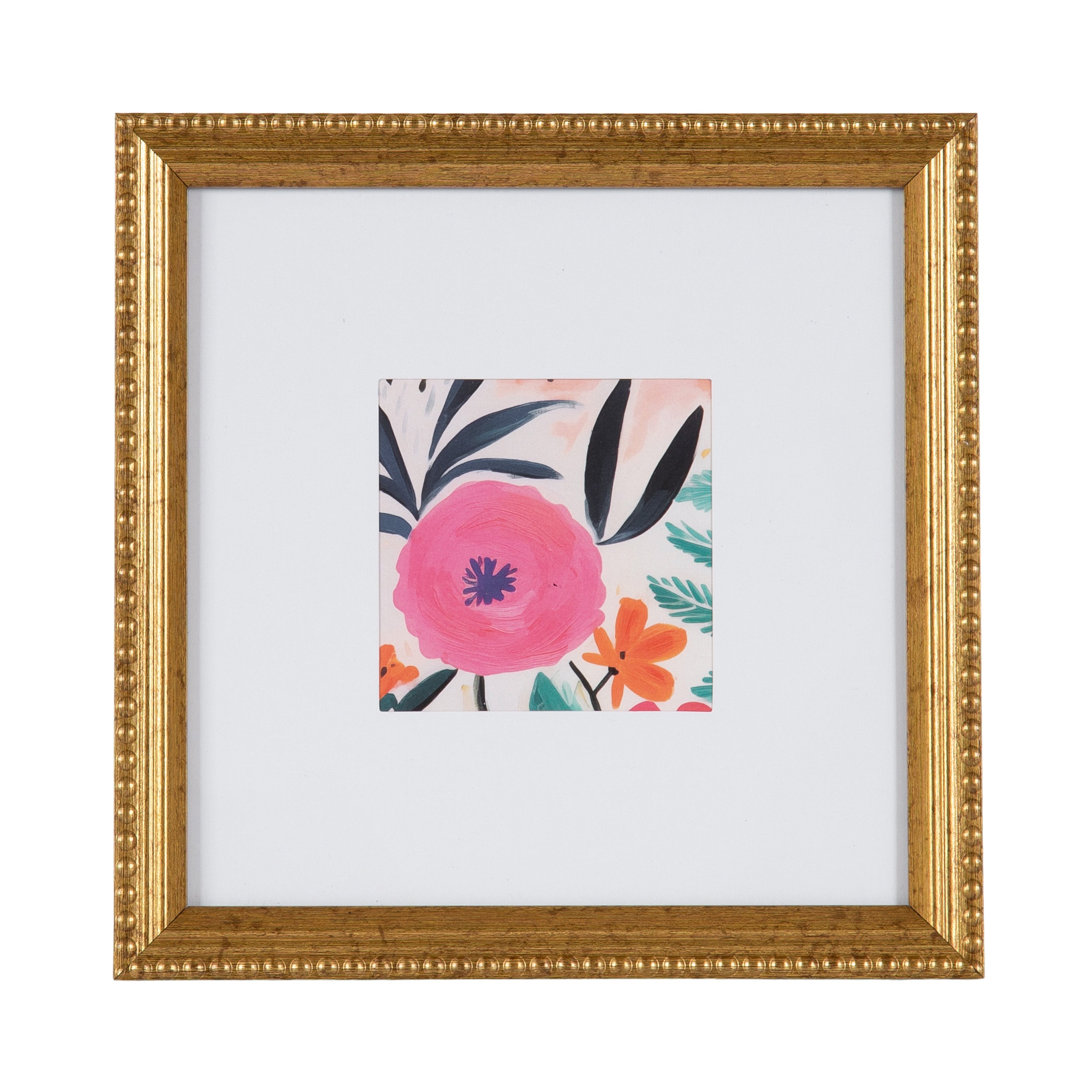 DesignOvation 5x7 Beaded Gold Decorative Tabletop Picture Frame