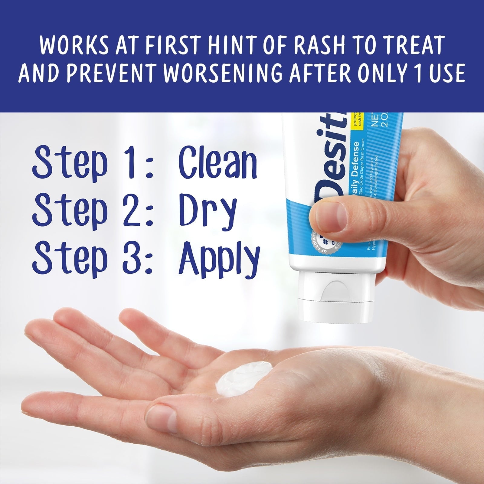 Desitin Daily Defense Baby Diaper Rash Cream, Butt Paste with 13% Zinc Oxide, 4 oz