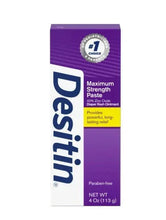 Desitin Maximum Strength diaper paste box with 4 oz size and zinc oxide