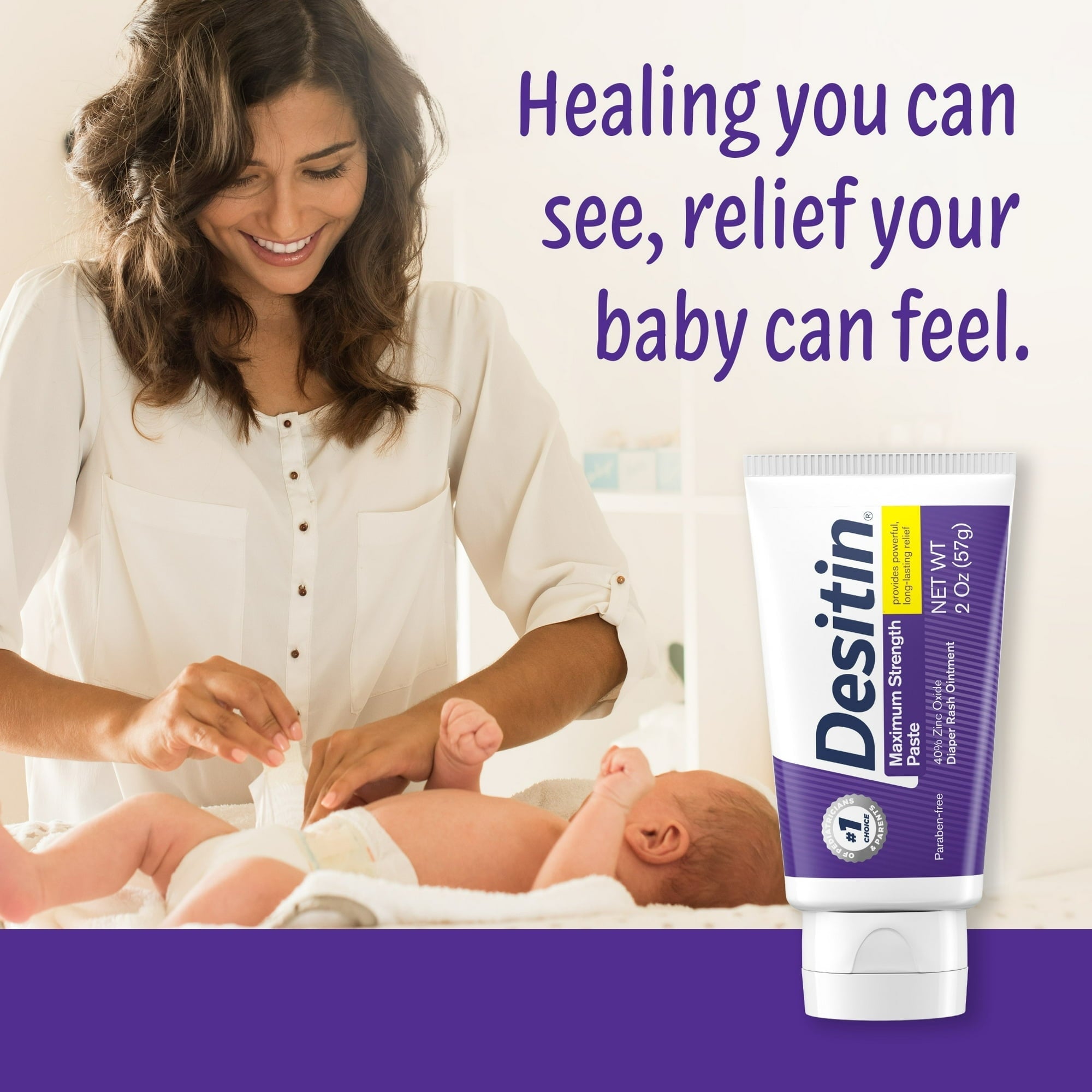 Desitin Maximum Strength Baby Diaper Rash Cream, Travel Size, 2 oz