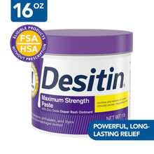 Desitin Maximum Strength diaper rash cream tub with purple lid, net wt 16 oz