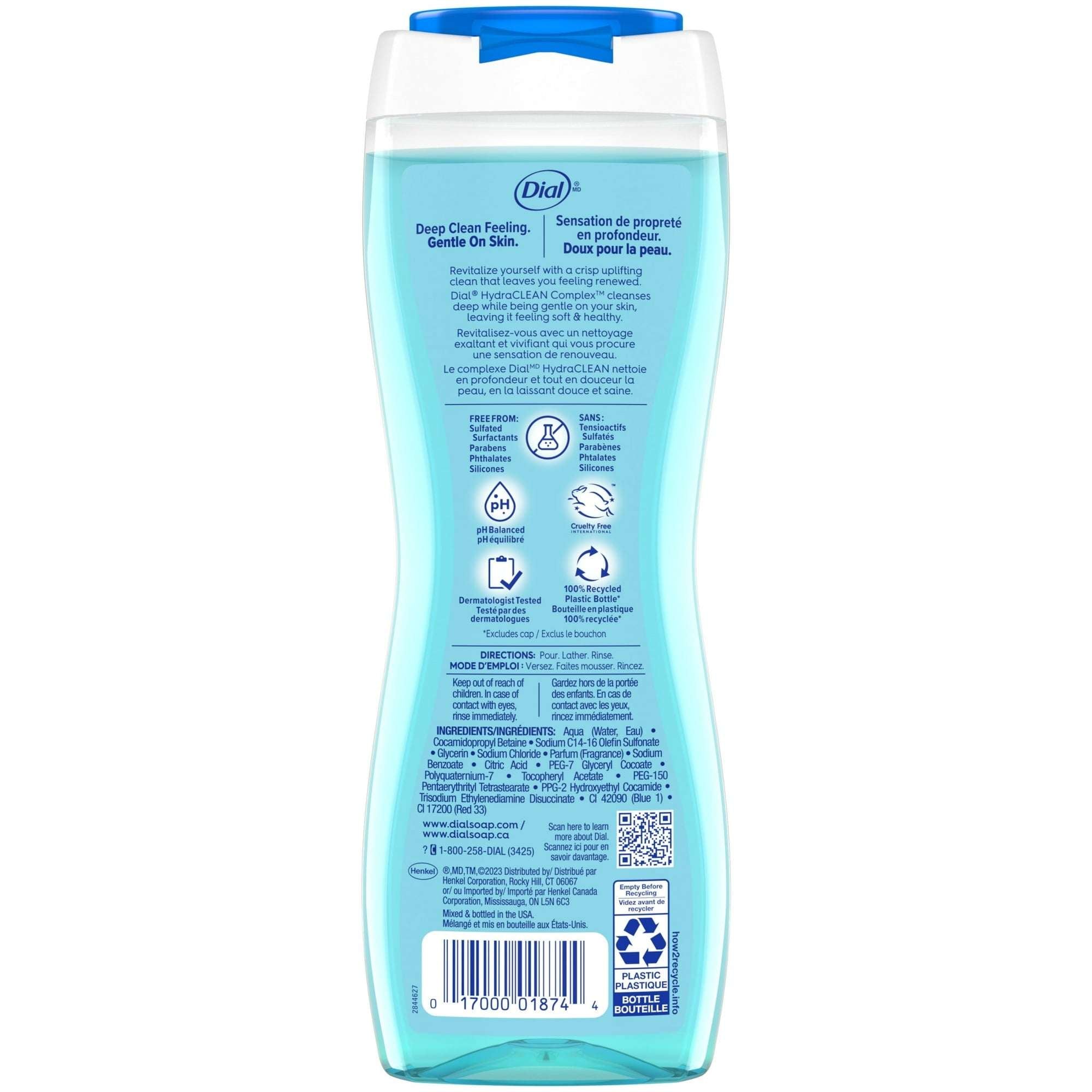 Dial Spring Water Body Wash, Refresh & Renew, Gentle on All Skin Types, 16 fl oz