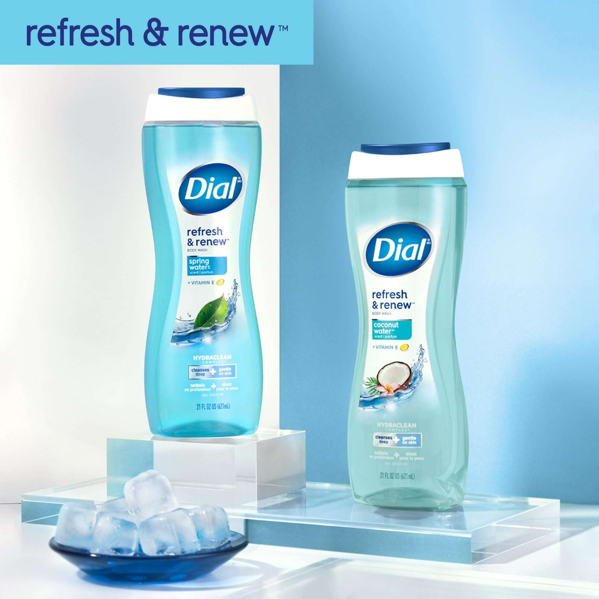 Dial Spring Water Body Wash, Refresh & Renew, Gentle on All Skin Types, 16 fl oz