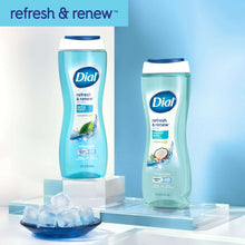 Body wash bottles duo with refresh & renew banner and spring water scent