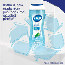 Body wash bottle with post-consumer recycled plastic packaging callout