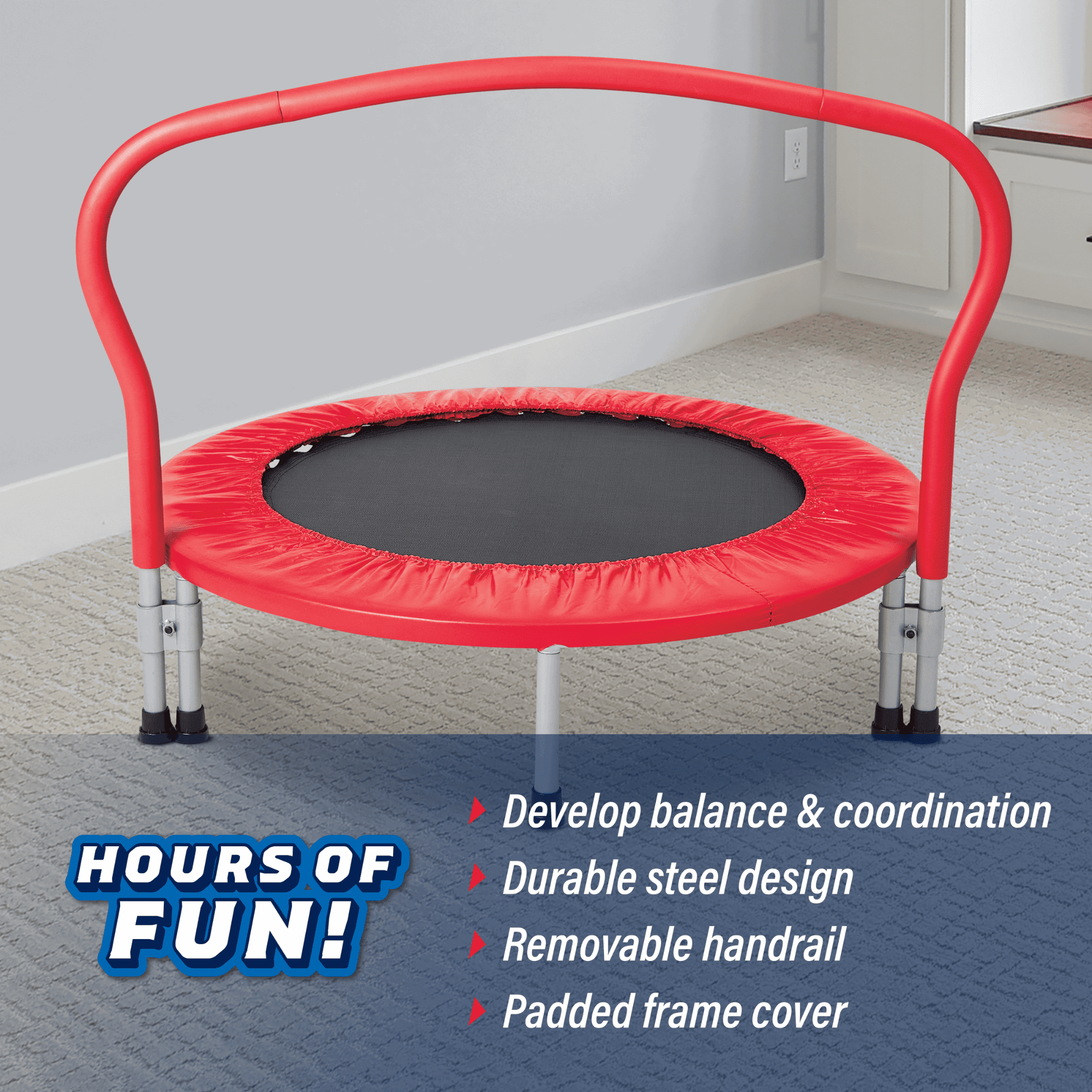 3-Foot Folding Trampoline, 36" Diameter, for Ages 3 and up, by MinnARK