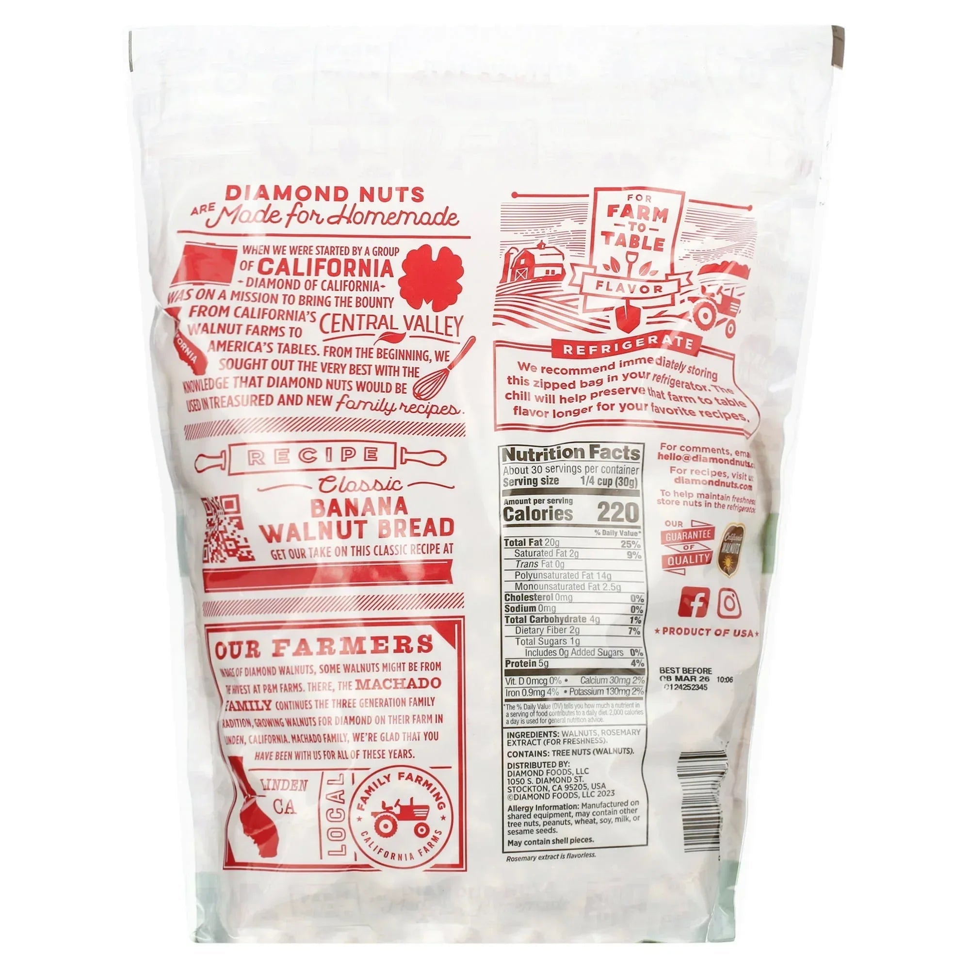 Diamond Shelled Walnuts 32 oz