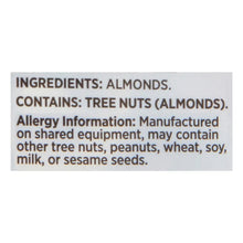Ingredients label: almonds; contains tree nuts (almonds) allergy information.