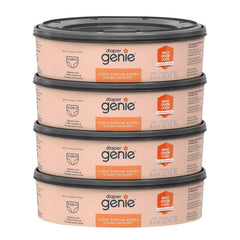 Diaper Genie Clean Laundry Scent Round Refill 4-pack, 1080-count, Plus 2 Carbon Filters