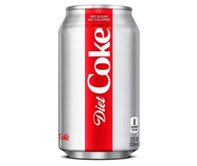 Diet Coke soda can, 12 fl oz, silver with red label
