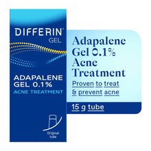 Adapalene Gel 0.1% acne treatment front label with 15 g tube