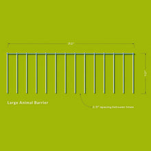 Metal animal barrier fence panel with 32 in length and vertical bars