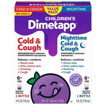 Children's Dimetapp cold & cough liquid value pack, nighttime and cold labels