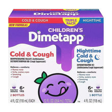 Children's Dimetapp cold & cough triple pack liquid boxes with nighttime formula