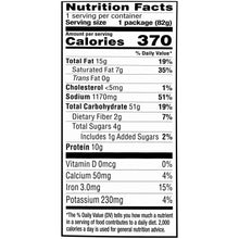 Cup Noodles nutrition facts panel with calories and nutrient percentages on label