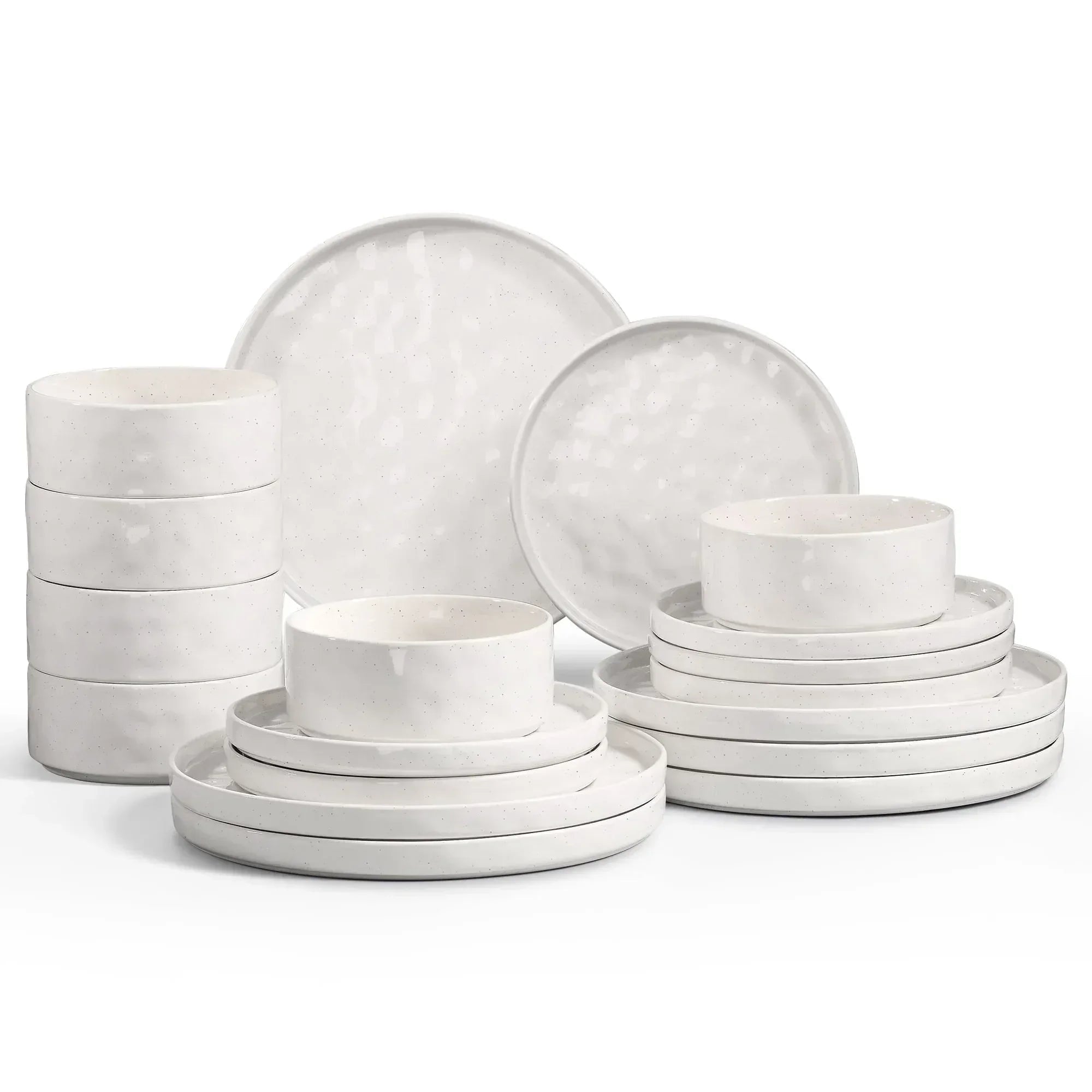 Onader Dinnerware Sets for 6, 18-Piece Plates and Bowls Set, Stoneware Dish Set for Kitchen, Ceramic Dinnerware for Home Restaurant, Chip and Scratch Resistant, Microwave and Dishwash, Reactive Green