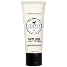Toasted vanilla chai goat milk hand cream tube with brand seal on front
