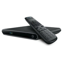Black streaming media player with remote control, side-by-side