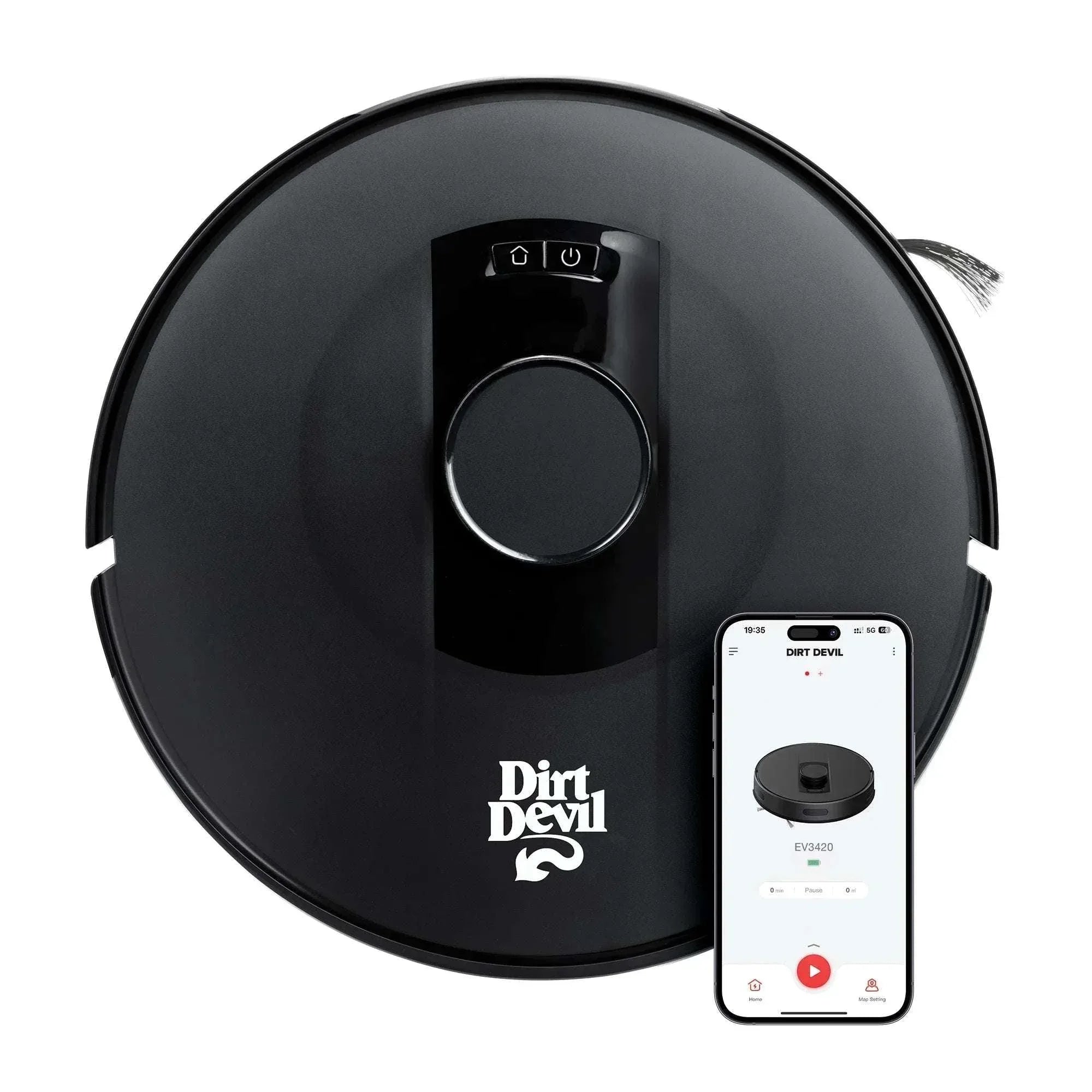 Dirt Devil Robot Vacuum for Carpet and Tile Floors with LIDAR Navigation, Wi-Fi-enabled App, 110 Minute Run-Time for Daily Cleaning, Model #EV3420 - USA MEGA SHOP