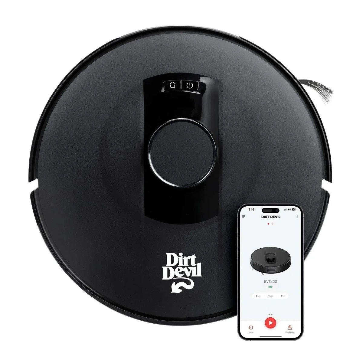 Dirt Devil Robot Vacuum for Carpet and Tile Floors with LIDAR Navigation, Wi-Fi-enabled App, 110 Minute Run-Time for Daily Cleaning, Model #EV3420 - USA MEGA SHOP