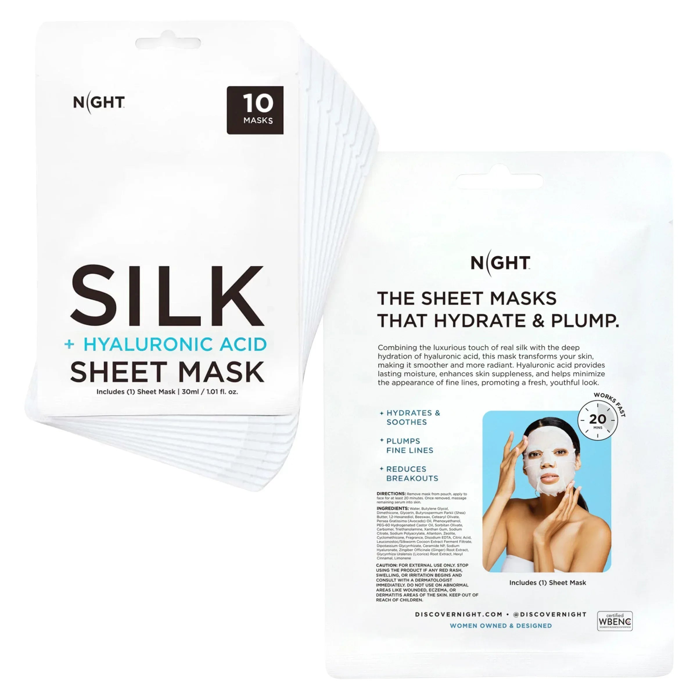 Discover NIGHT Firming Silk Collagen Sheet Mask 10-pack