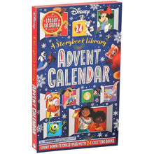 Disney Advent Calendar box with snowflake pattern, red side panel, and door numbers