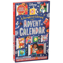 Disney storybook library Advent calendar box with characters, 24, and red vertical spine