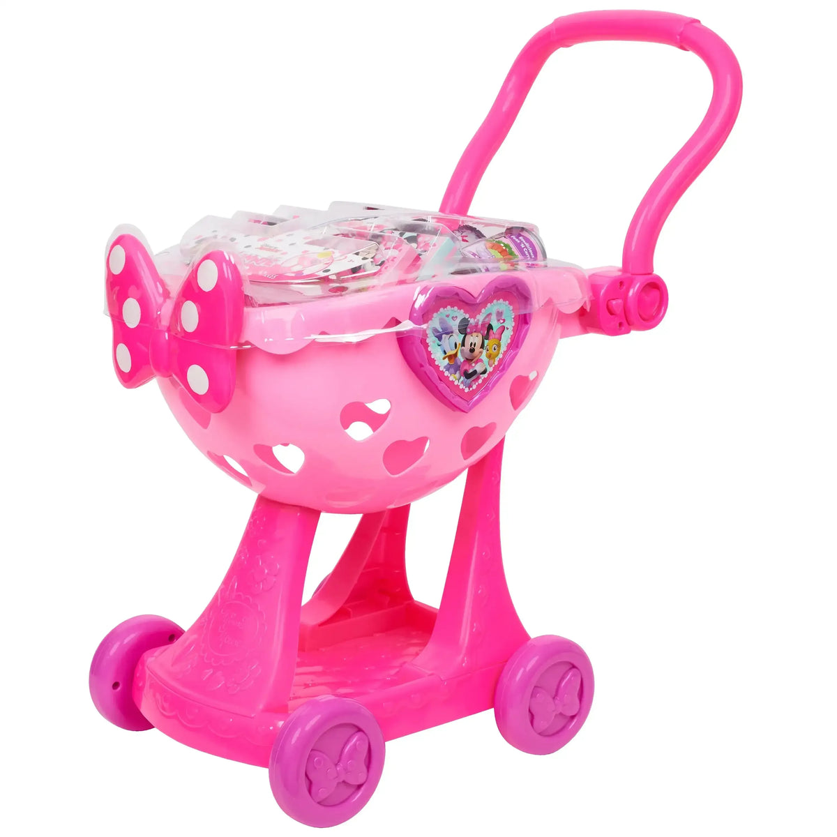 Disney Junior Minnie Mouse Bowtique Shopping Cart, 9-piece Plastic Grocery Set , Ages 3 and up - USA MEGA SHOP