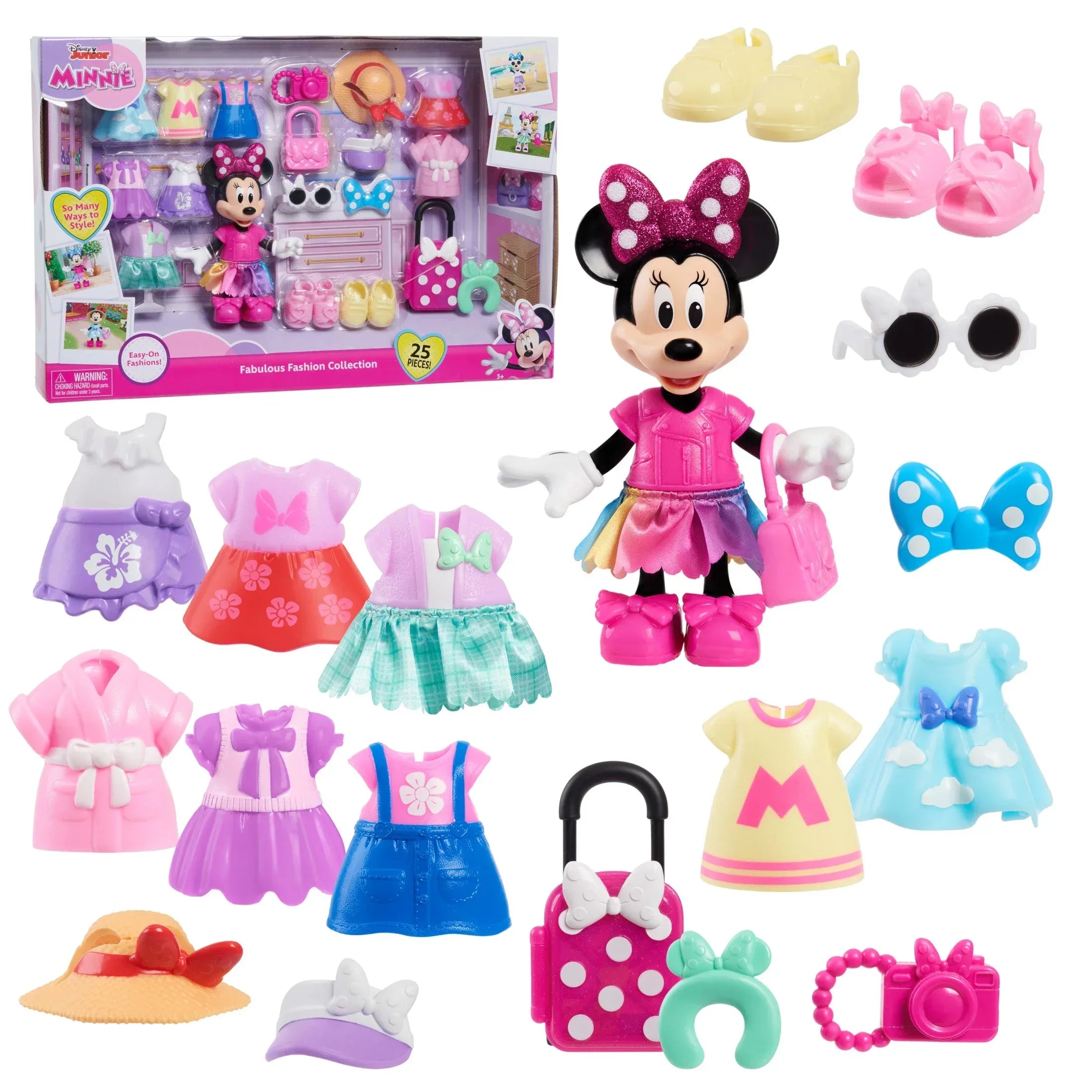 Disney Junior Minnie Mouse Fabulous Fashion Collection Articulated Doll and Accessories, 22-pieces Baby and Toddler Toys - USA MEGA SHOP