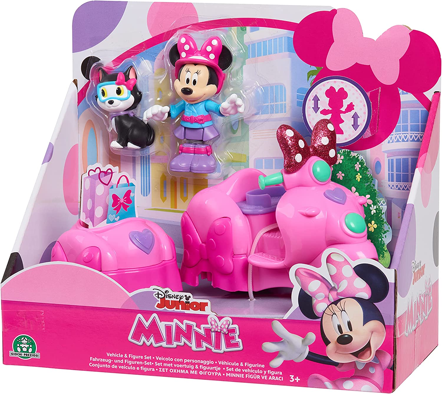 Disney Junior Minnie Mouse Vehicle & Figure Removeable Side Car Pink