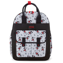 Black and red Mickey diaper bag with zip front pockets